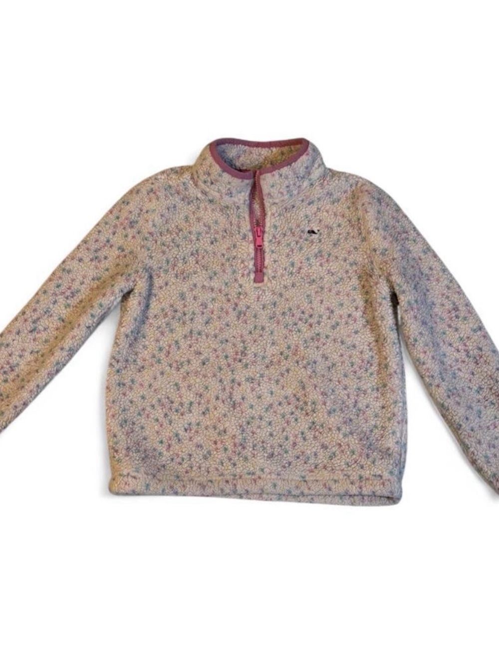 Vineyard Vines Kids Speckled Pink Quarter-Zip Pullover